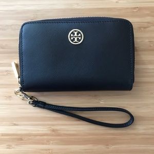 Tory Burch Black Saffiano Wristlet Wallet